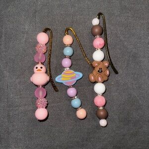 Set of 3 Pastel Bookmark Charms